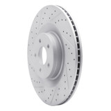 R1 16-18 Ford Focus Front Left Drilled & Slotted Geo-Carbon Rotor