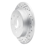 R1 06-18 Lexus Hs250H Rear Left Drilled & Slotted Geo-Carbon Rotor