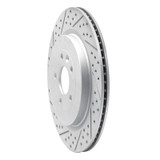 R1 13-19 Ford Explorer Rear Left Drilled & Slotted Geo-Carbon Rotor