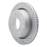 R1 12-14 Ford F-150 Rwd Rear Right Drilled & Slotted Geo-Carbon Rotor