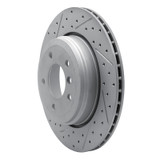 R1 04-10 BMW 525I (Mexico) Rear Left Drilled & Slotted Geo-Carbon Rotor