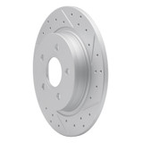 R1 04-13 Volvo C70 Rear Right Drilled & Slotted Geo-Carbon Rotor