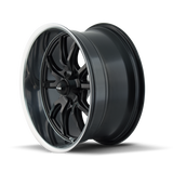 Ridler 650 20x10 / 5x120.65 BP / 0mm Offset / 83.82mm Hub Matte Black Polished Wheel
