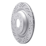 R1 17-25 Tesla Model Y Rear Left Drilled & Slotted Geo-Carbon Rotor