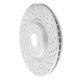 R1 13-14 Ford Mustang Front Right Drilled & Slotted Geo-Carbon Rotor