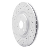 R1 13-14 Ford Mustang Front Left Drilled & Slotted Geo-Carbon Rotor