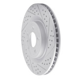 R1 11-14 Ford Mustang Front Right Drilled & Slotted Geo-Carbon Rotor