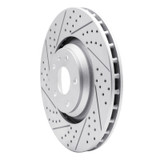 R1 08-11 Audi Tt Quattro Front Left Drilled & Slotted Geo-Carbon Rotor