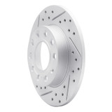 R1 02-06 Audi A4 Quattro Rear Left Drilled & Slotted Geo-Carbon Rotor