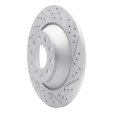 R1 05-11 Audi A6 Quattro Rear Right Drilled & Slotted Geo-Carbon Rotor