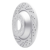 R1 05-11 Audi A6 Quattro Rear Left Drilled & Slotted Geo-Carbon Rotor