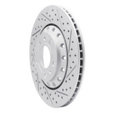 R1 04-10 Audi A8 Rear Right Drilled & Slotted Geo-Carbon Rotor