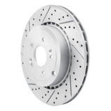 R1 18-25 Genesis G70 Rear Left Drilled & Slotted Geo-Carbon Rotor