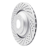 R1 05-11 Audi A6 Quattro Rear Left Drilled & Slotted Geo-Carbon Rotor