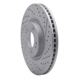 R1 17-20 Kia Cadenza Front Right Drilled & Slotted Geo-Carbon Rotor