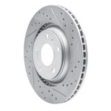 R1 04-09 Audi S4 Rear Right Drilled & Slotted Geo-Carbon Rotor