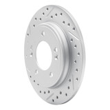 R1 17-25 Hyundai Veloster Rear Left Drilled & Slotted Geo-Carbon Rotor