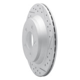 R1 94-04 Ford Mustang Rear Right Drilled & Slotted Geo-Carbon Rotor