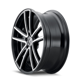 Kraze KR190 Lusso 20x8.5 / 5x115 BP / 38mm Offset / 72.62mm Hub Gloss Black Machined Wheel