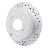 R1 04-12 Mitsubishi Galant Rear Left Drilled & Slotted Geo-Carbon Rotor