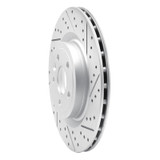 R1 17-20 Jaguar I-Pace Rear Right Drilled & Slotted Geo-Carbon Rotor