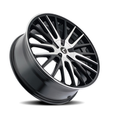 Kraze KR185 Double Down 22x8.5 / 5x100/114.3 BP / 38mm Offset / 73mm Hub Gloss Black Machined Wheel