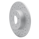 R1 13-19 Fiat 500E Rear Left Drilled & Slotted Geo-Carbon Rotor