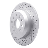 R1 18-25 Jeep Wrangler Rear Left Drilled & Slotted Geo-Carbon Rotor