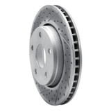 R1 07-18 Jeep Wrangler Front Left Drilled & Slotted Geo-Carbon Rotor