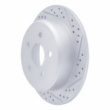 R1 07-18 Jeep Wrangler Rear Right Drilled & Slotted Geo-Carbon Rotor