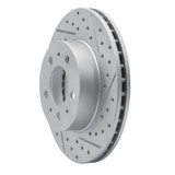 R1 95-97 Ford Crown Victoria Front Right Drilled & Slotted Geo-Carbon Rotor