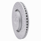 R1 15-21 Ford Edge Front Right Drilled & Slotted Geo-Carbon Rotor