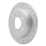 R1 93-04 Chrysler Concorde Rear Left Drilled & Slotted Geo-Carbon Rotor