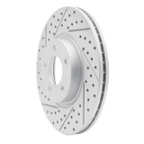 R1 07-13 Mazda 3 Front Left Drilled & Slotted Geo-Carbon Rotor