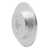 R1 95-97 Volvo 960 Rear Right Drilled & Slotted Silver Brake Rotor