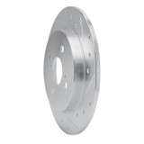 R1 12-18 Toyota Yaris (USA/Canada) Rear Right Drilled & Slotted Silver Brake Rotor