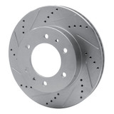 R1 06-10 Hummer H3 Front Left Drilled & Slotted Silver Brake Rotor