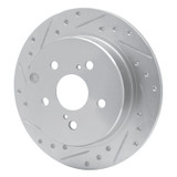 R1 12-20 Toyota Mirai Rear Left Drilled & Slotted Silver Brake Rotor