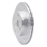 R1 99-05 Toyota Echo Front Right Drilled & Slotted Silver Brake Rotor