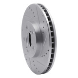 R1 94-99 Toyota Celica Front Right Drilled & Slotted Silver Brake Rotor