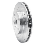 R1 87-91 Toyota Camry Front Left Drilled & Slotted Silver Brake Rotor
