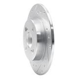 R1 87-92 Chevrolet Nova Rear Left Drilled & Slotted Silver Brake Rotor