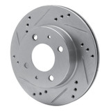 R1 98-12 Dodge ATOS (Mexico) Front Left Drilled & Slotted Silver Brake Rotor