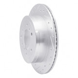 R1 08-14 Mitsubishi Montero Limited (Mexico) Rear Left Drilled & Slotted Silver Brake Rotor