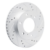 R1 07-17 Mitsubishi Montero Sport (Mexico) Front Right Drilled & Slotted Silver Brake Rotor