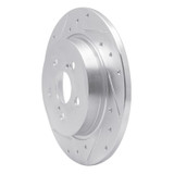 R1 09-15 Toyota Corolla (Mexico) Rear Left Drilled & Slotted Silver Brake Rotor