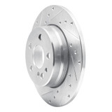 R1 91-99 Mercedes-Benz 300SD Rear Left Drilled & Slotted Silver Brake Rotor