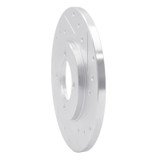 R1 80-83 Toyota Corolla (US/Canada) Front Right Drilled & Slotted Silver Brake Rotor