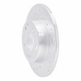 R1 83-89 Mercedes-Benz 190D Front Left Drilled & Slotted Silver Brake Rotor