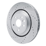 R1 20-25 Lexus RX350h Front Left Drilled & Slotted Silver Brake Rotor